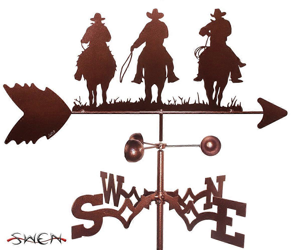 Handmade Cowboy Western Flat Post Mount Weathervane - Durable Metal Construction, New Rustic Design, 24 Inch Size