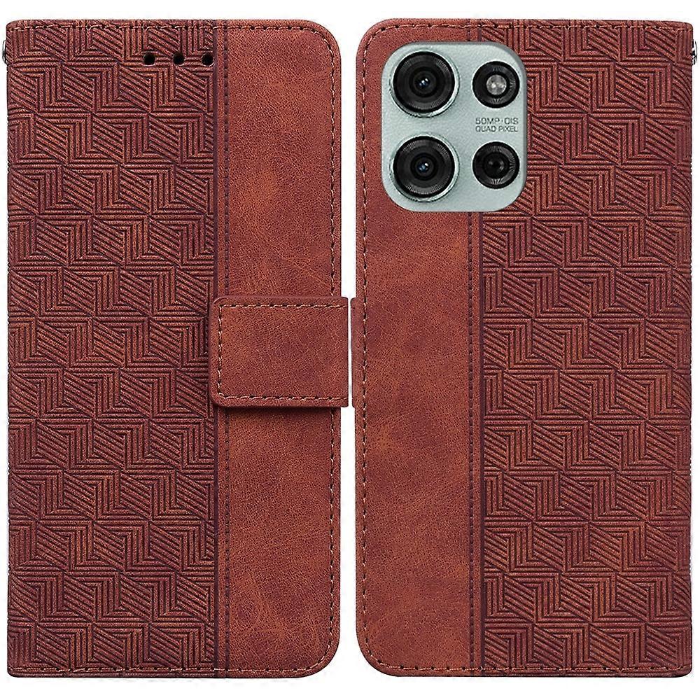 Geometric Embossed Leather Phone Case