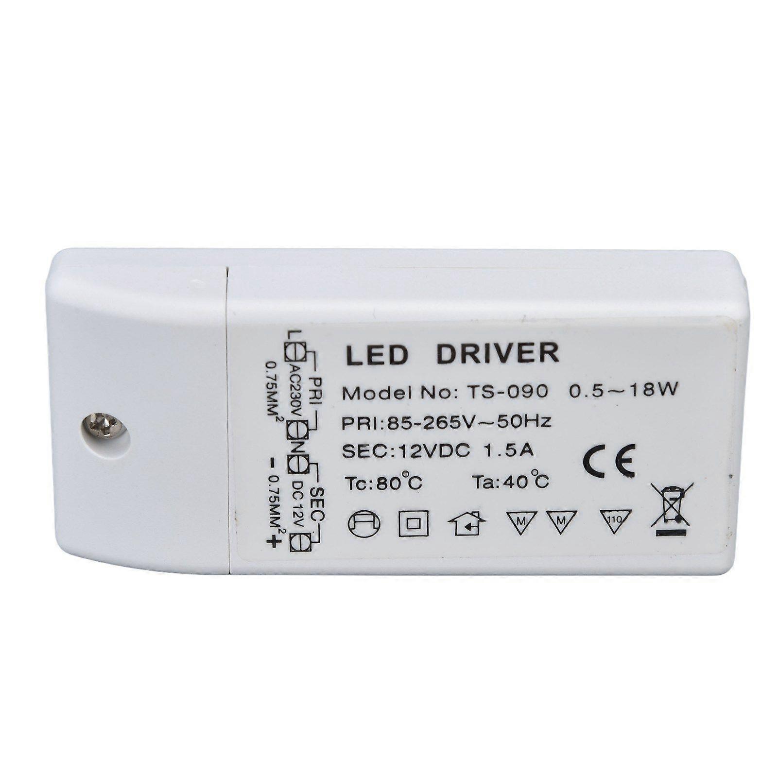 LED Transformer 18W 12VDC 1.5A Constant Current LED Driver for Cabinet Light DIY Lamp AC 85265V