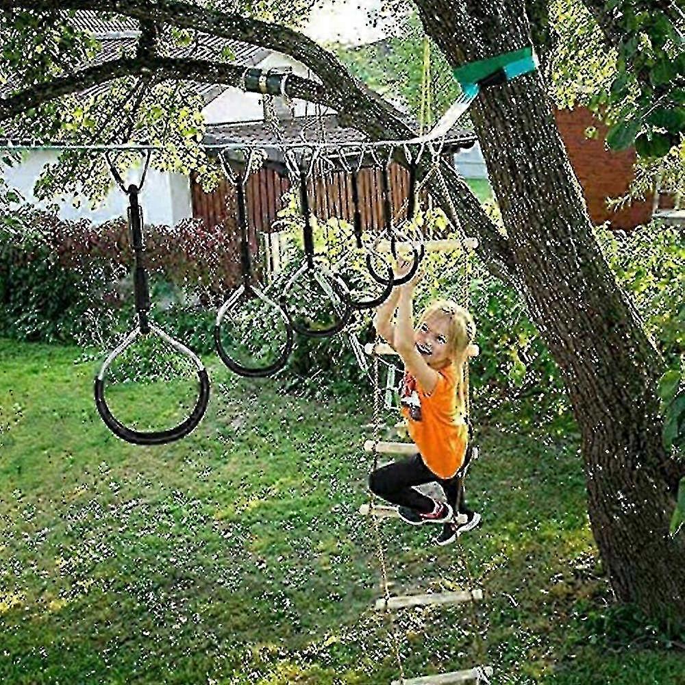 Swing Gymnastic Rings,4pcs Play Sets & Playground Equipment ,black