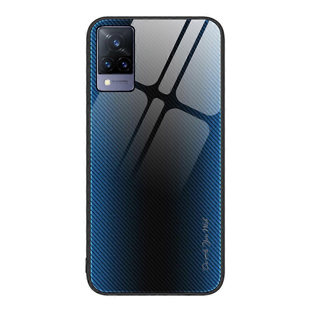 For vivo V21 Texture Gradient Glass TPU Phone Case
