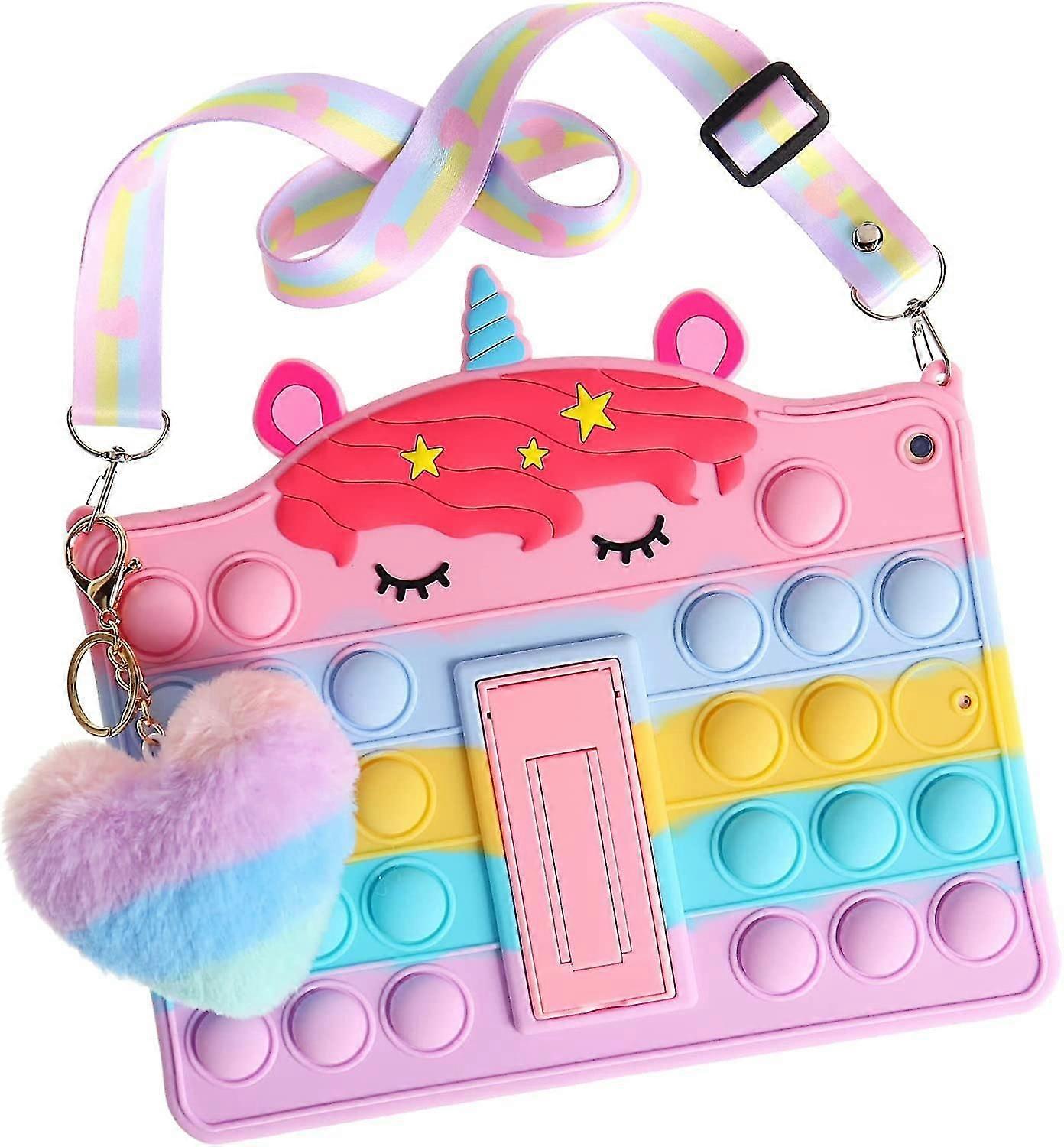 Custodia 3D Unicorn Pop per iPad Mini 5 Custodia per iPad Mini 4, Fidget Bubble Case Pop Push Case per Ragazze Donne, Silicone Bolla Ansia Antistress Giocattoli C