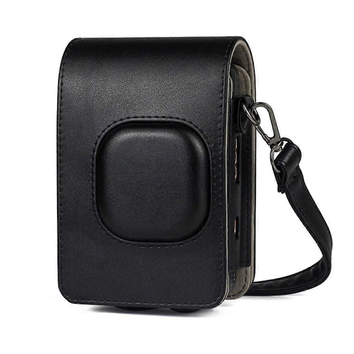 Protective Case Compatible with Instax Mini Liplay Hybrid Instant Camera, Soft PU Leather Bag with Removable/Adjustable Shoulder Strap (Black