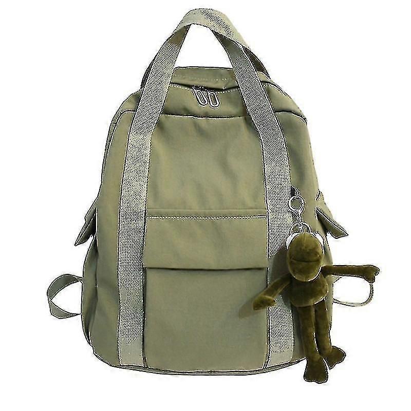 Solid Color Women's Waterproof Nylon Backpack Simple School Bag