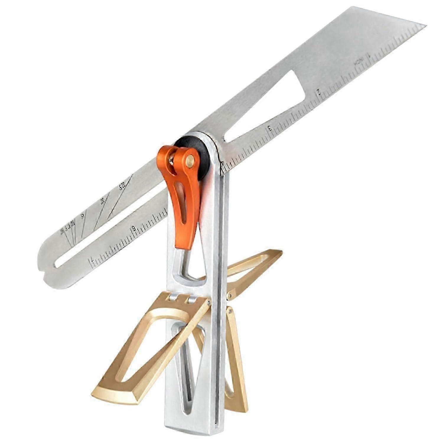 Multi Angle Scribing Woodworking Ruler, Dovetail Tenon Gauge, Right Angle Gauge, Movable Angle T-shape Scribing Tool For Carpenter