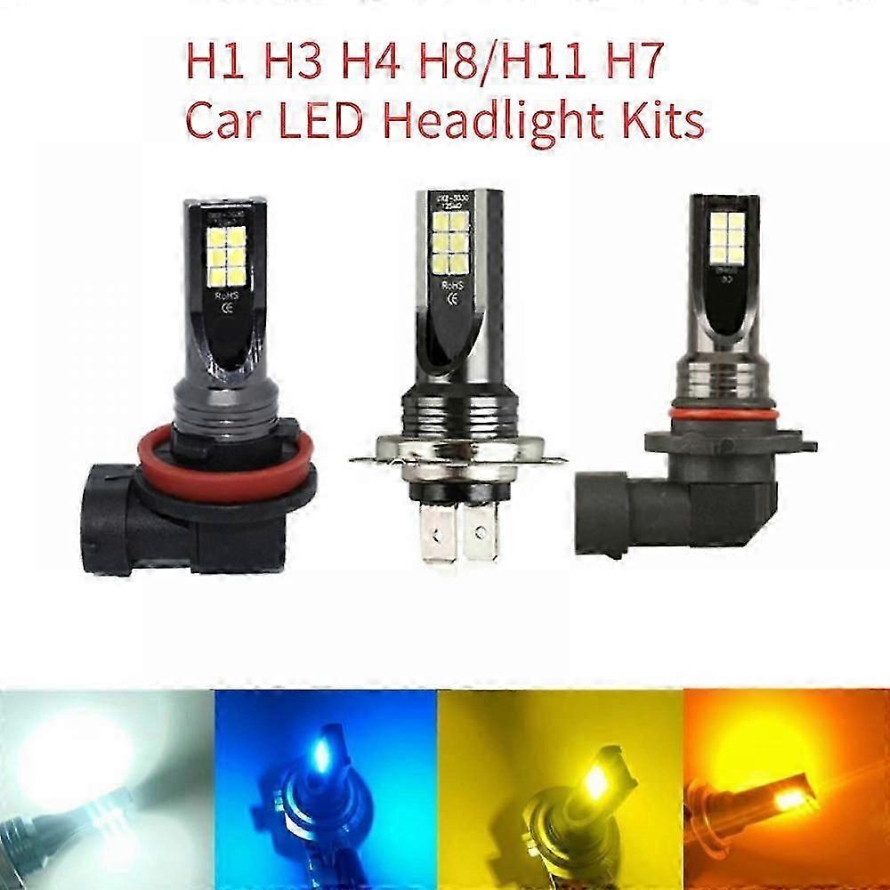 LED Headlight Bulbs 1500LM 6000K White 12V Conversion Kit No Fan - 2pcs