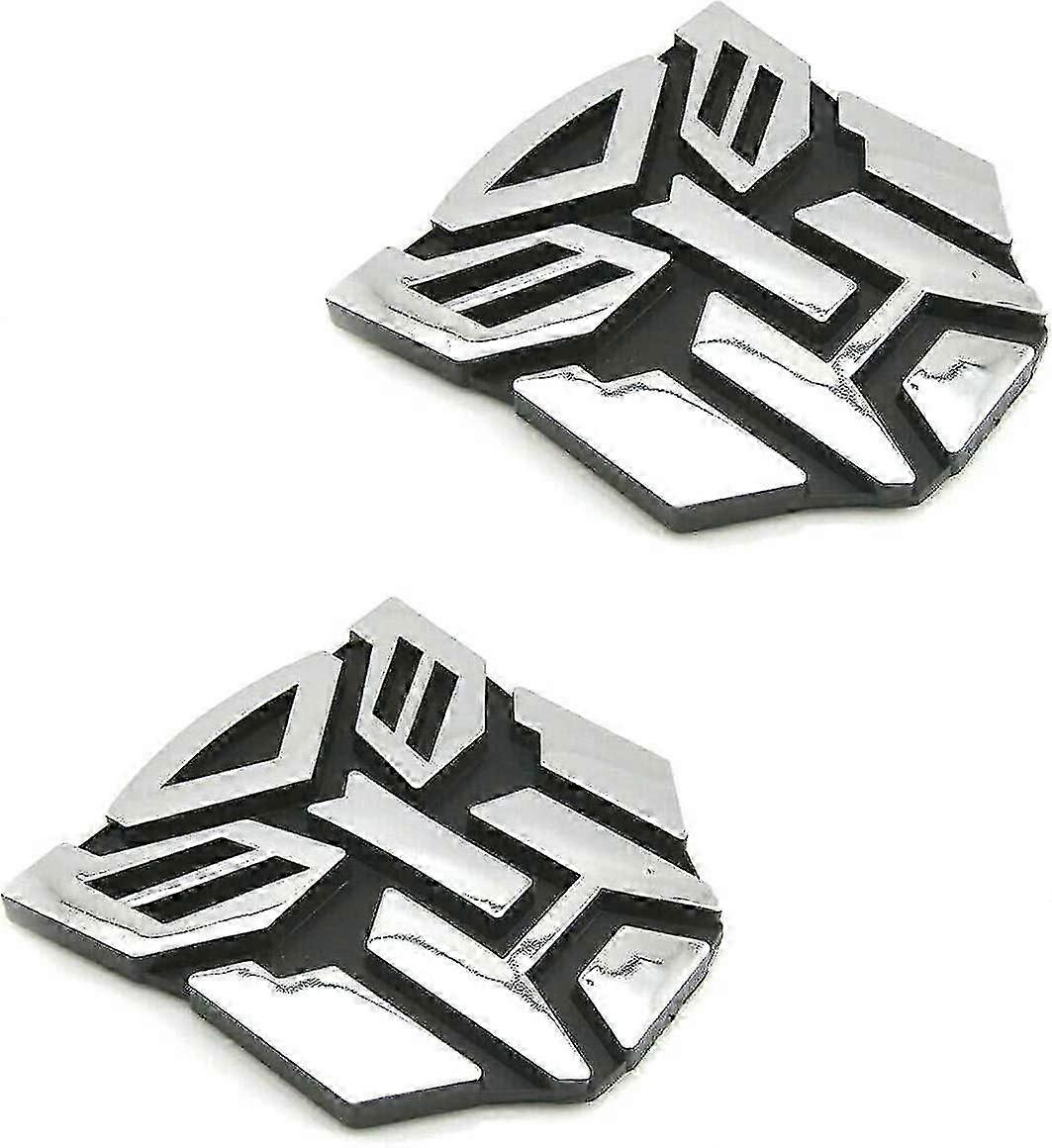 För bil Autobot Klistermärke Par Chrome Finish Pvc Auto Emblem Transformers Autobot Biltillbehör