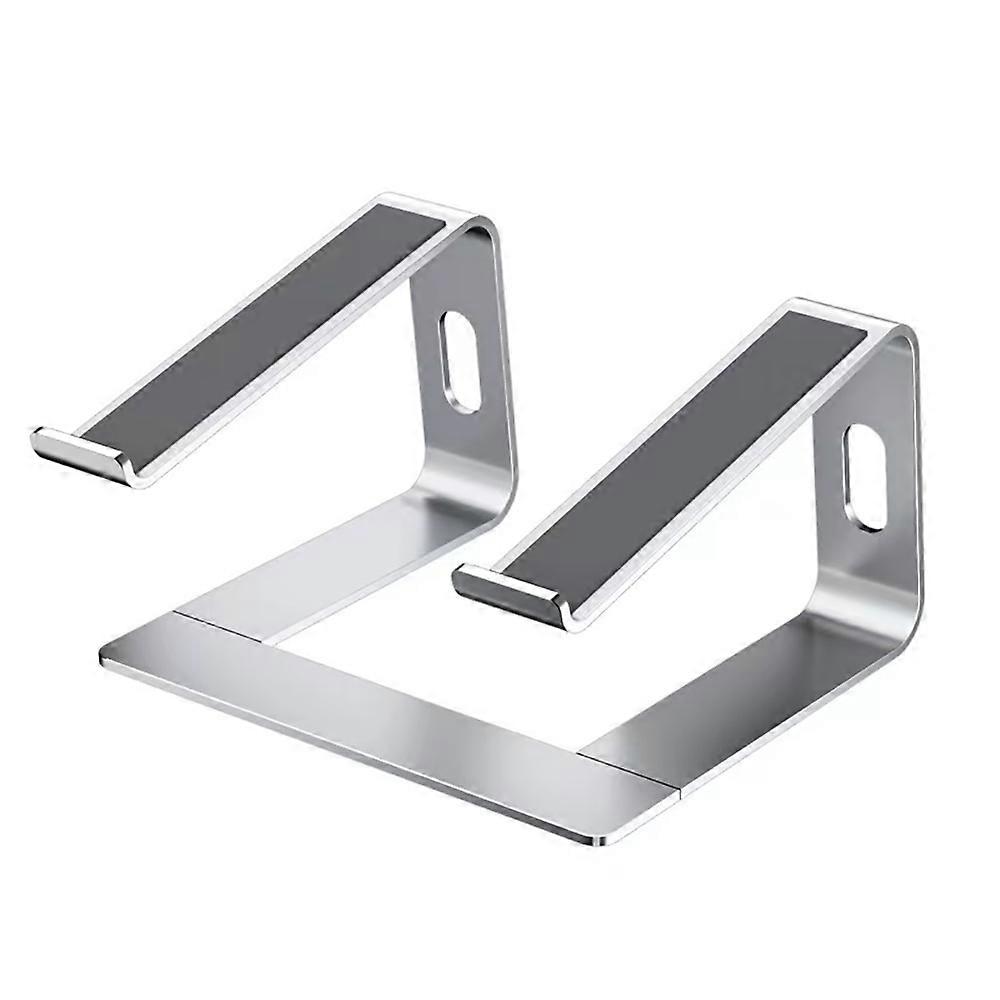 Broad Compatibility Laptop Stand, Silver Metal Alloy Riser With Ventilated Cooling Compatible With Most 10-15.6", Ergonomic Design, Portable