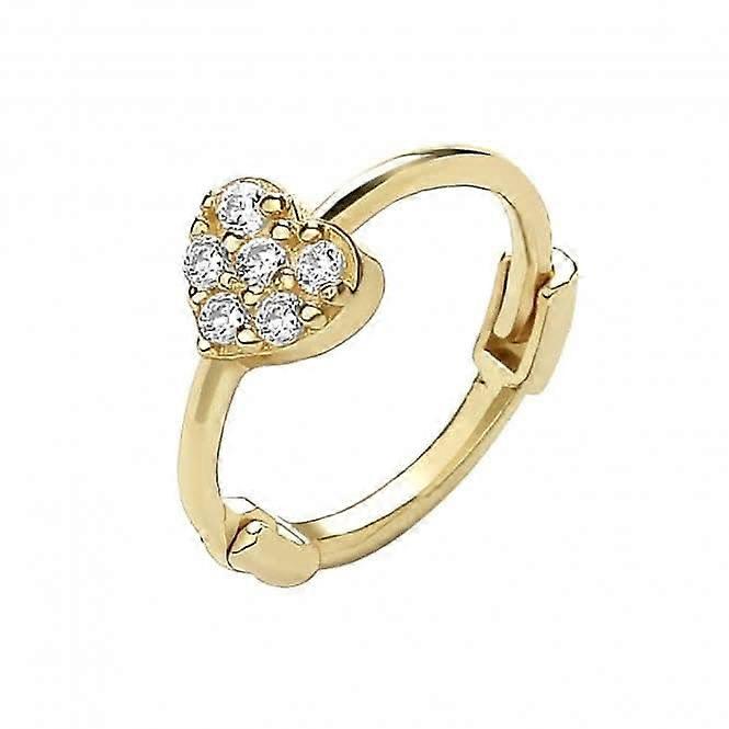 9ct Yellow Gold Zirconia Heart Cartilage Hoop ES1970