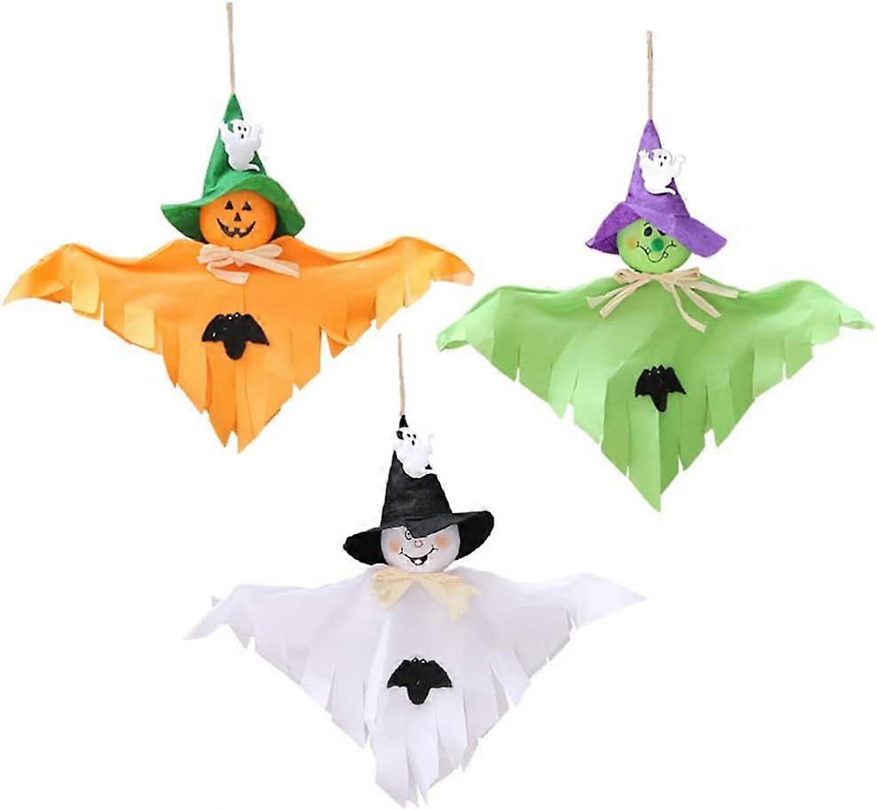 3 Halloween Straw Windsock Pendants - FFY