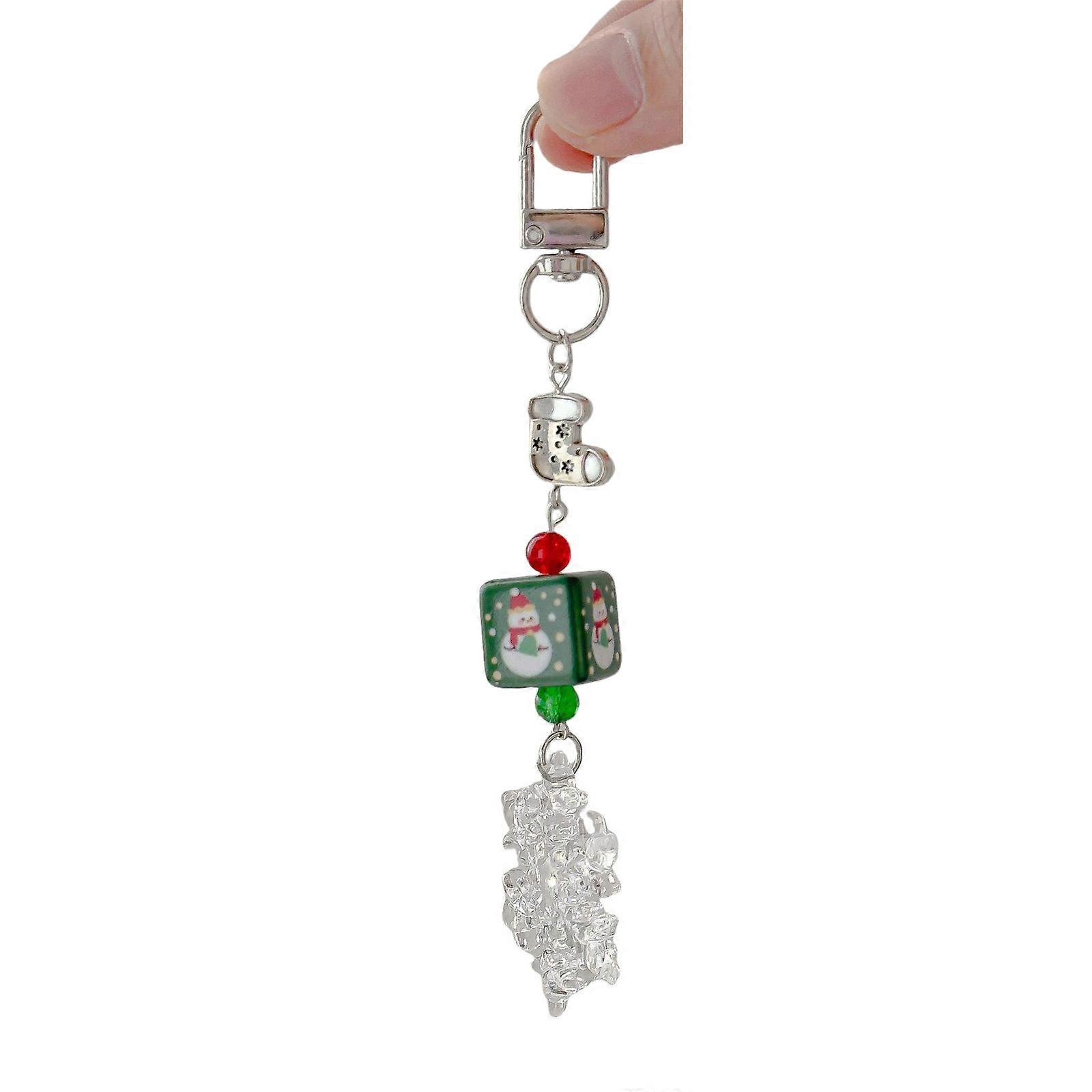 Christmas Ornament Phone Chain Christmas Present Keychain Resin Texture Perfect for Adding Festival Touch to Bag or Key