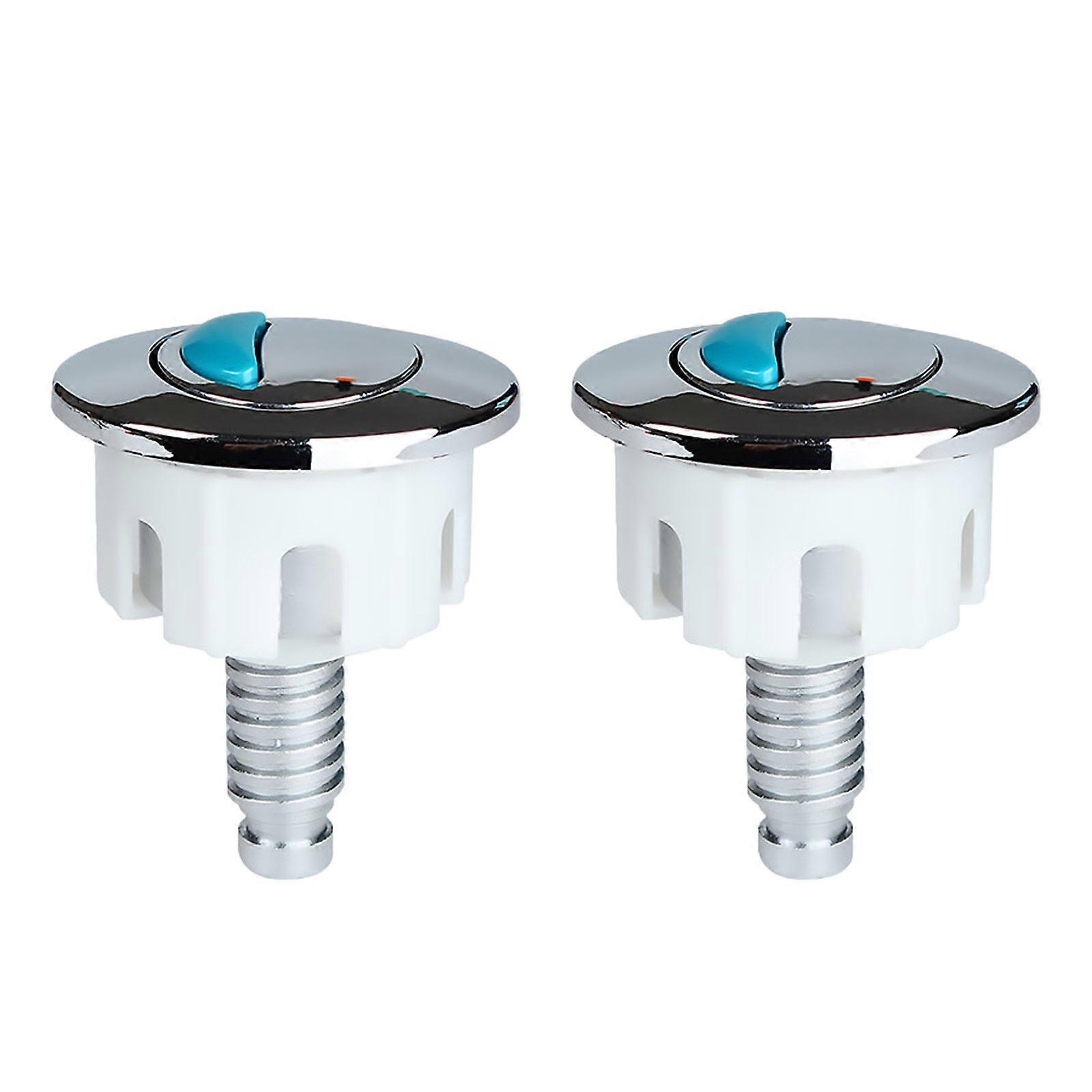 Pack of 2 Double  Flush Toilet Button Round Head easy installs  Replacement Toilet Flush Systems for Cistern Tanks  Systems