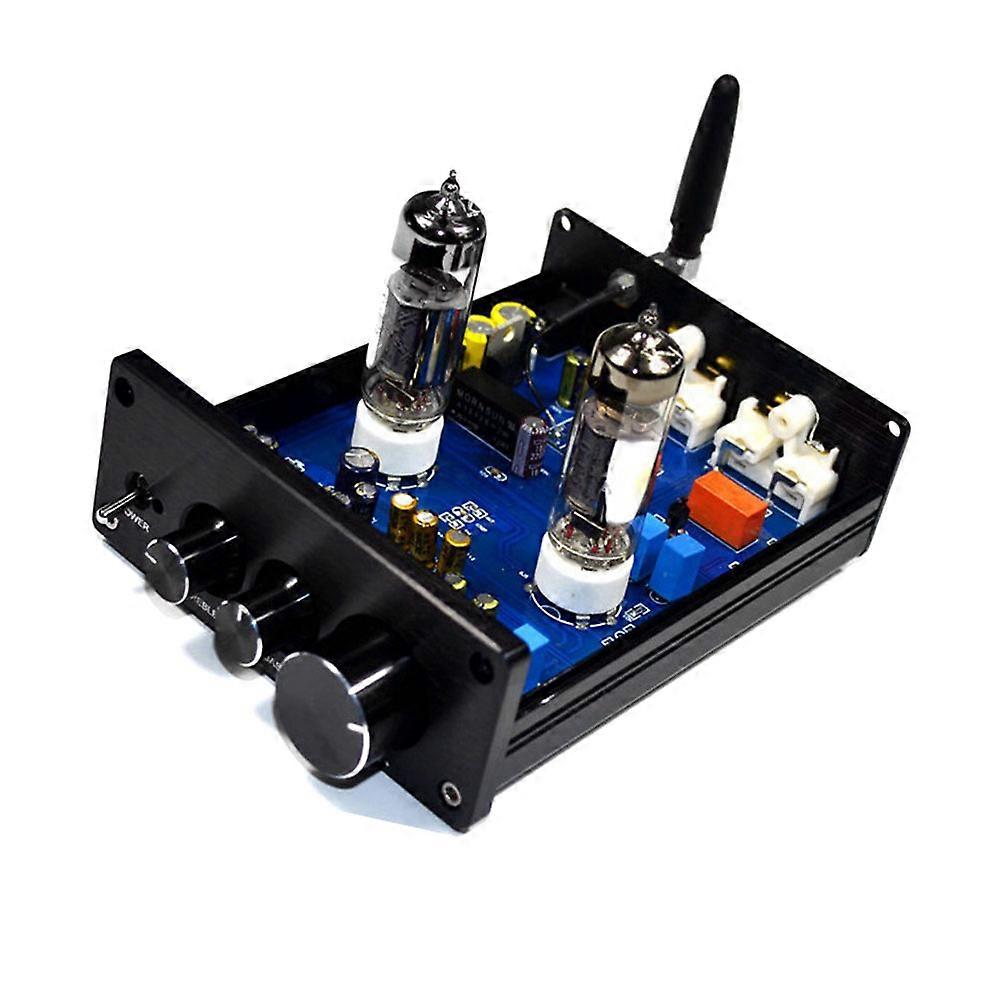 6J5 Vacuum Tube Amplifier Preamplifier BT Preamp AMP with Volumes Treble Bass Tone Adjustment Function for Home Sound Theater