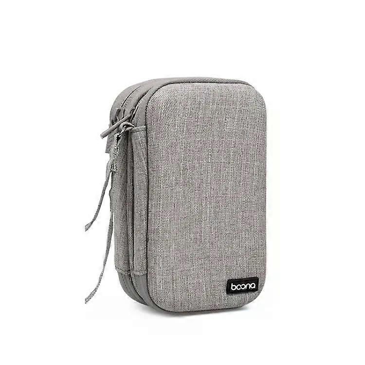 Double-Layer Hard Disk Storage Bag-EVA Hard Shell Protective Cover,Gray Gray