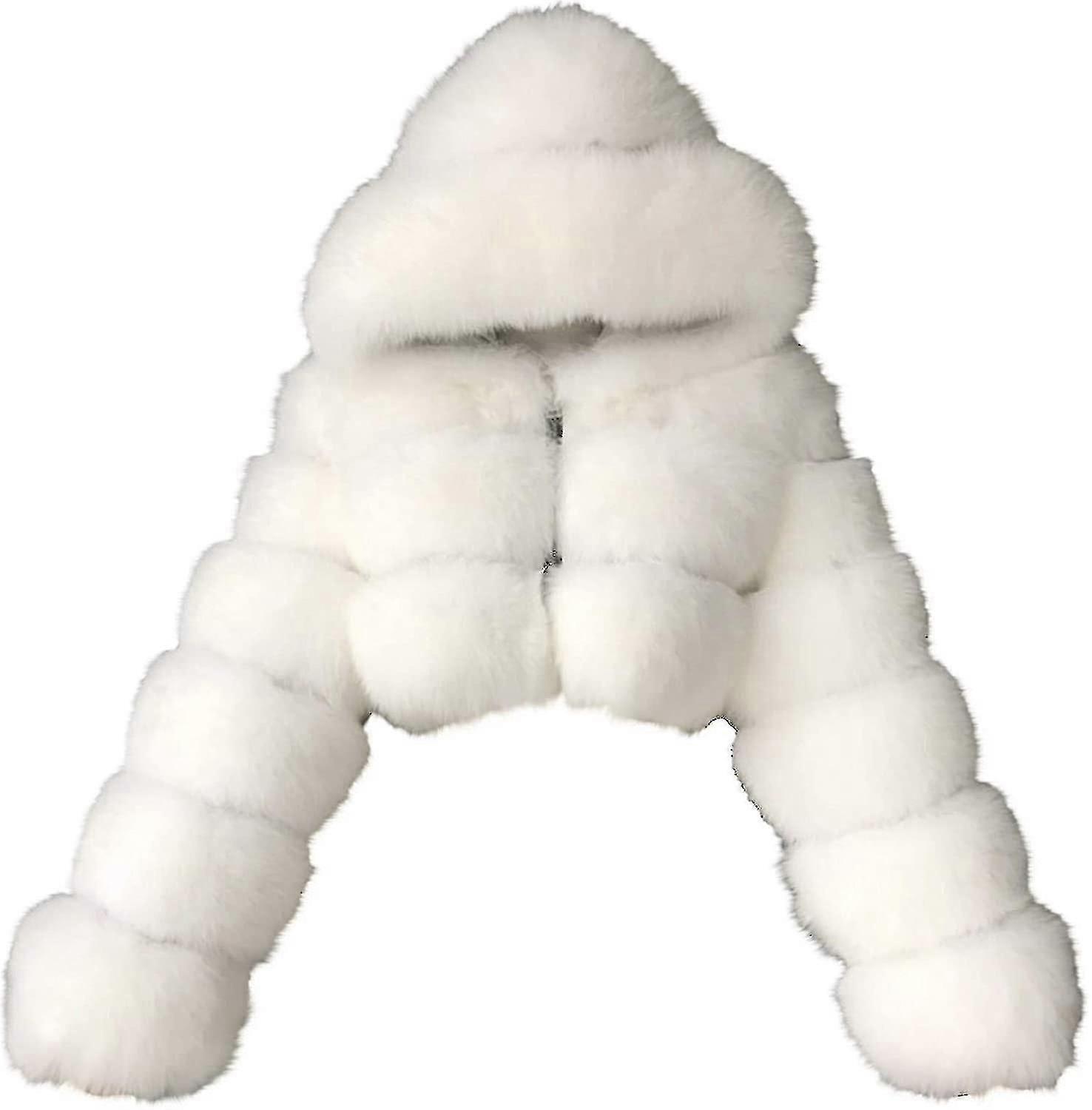 Falsa pele casaco mulheres com capuz cropped bubble coats velo curto jaquetas quentes plus size casacos de inverno para mulheres melhor presente