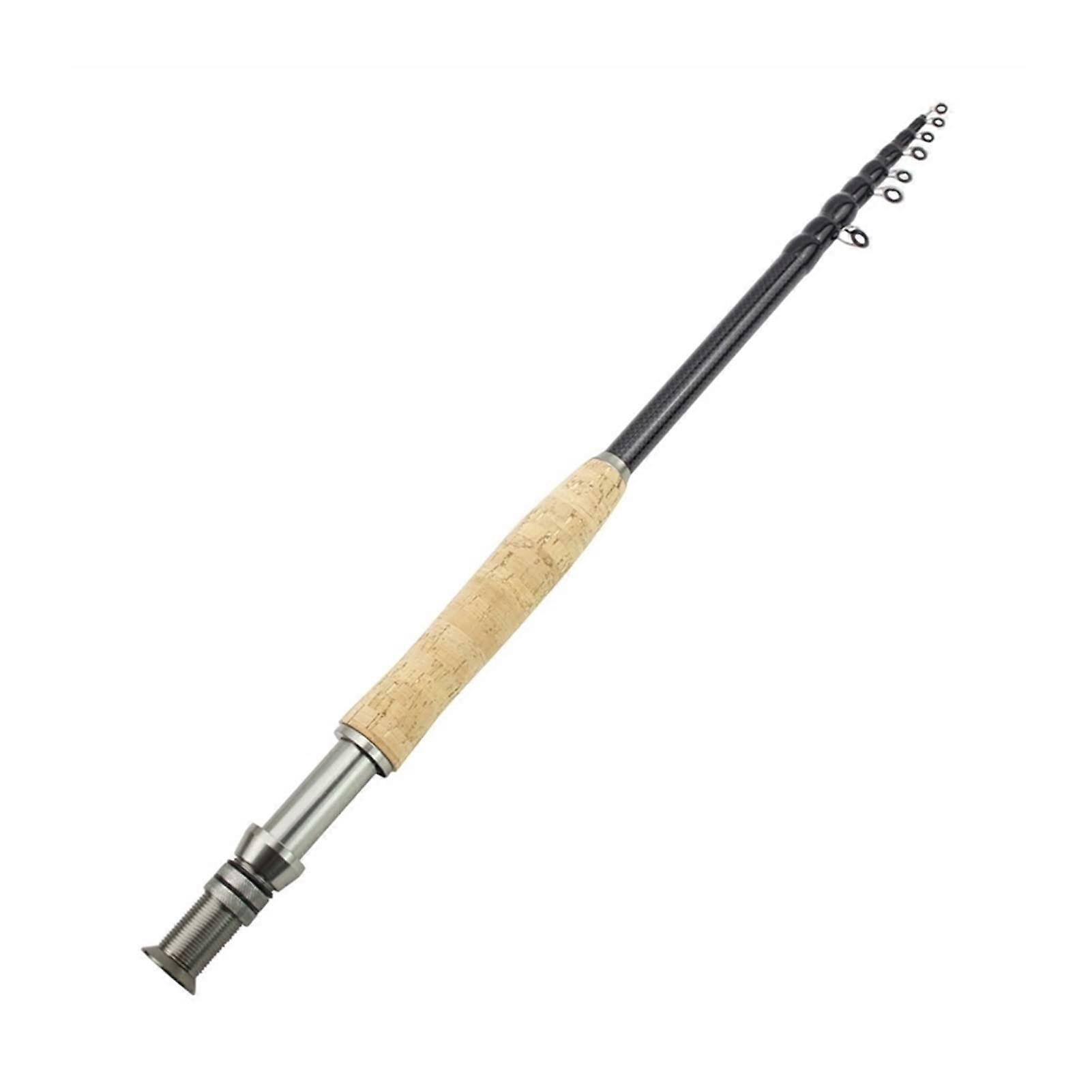 Panfish Rod Telescopic Fly Fishing Rod 3.0M Portable Carbon Ultralight Fast Action Cork Handle Baitcasting Gear
