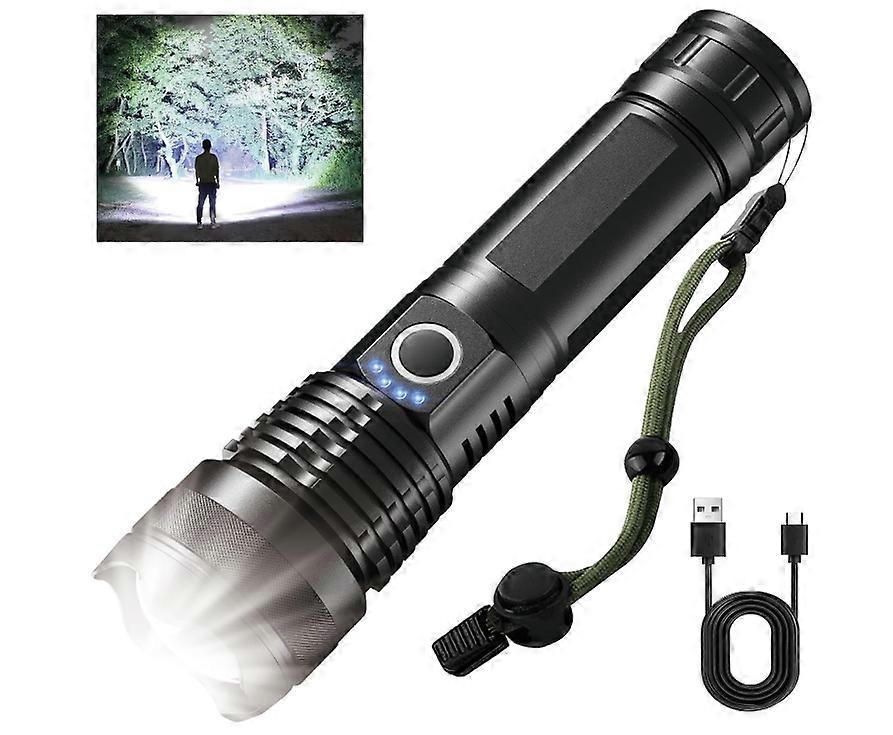 Flashlight 900,000 High Lumens, Tactical LED Flash Light High Powered Handheld Bright Flashlight with 5 Modes(Black)