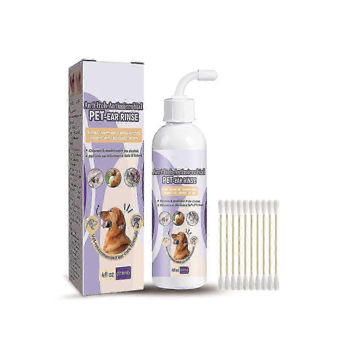 Pet Ear Clean με 10pcs μπατονέτα, καθαρισμός ξεβγάλματος αυτιών κατοικίδιων ζώων για σκύλους &; γάτες, Pet Clean χωρίς βούρτσισμα