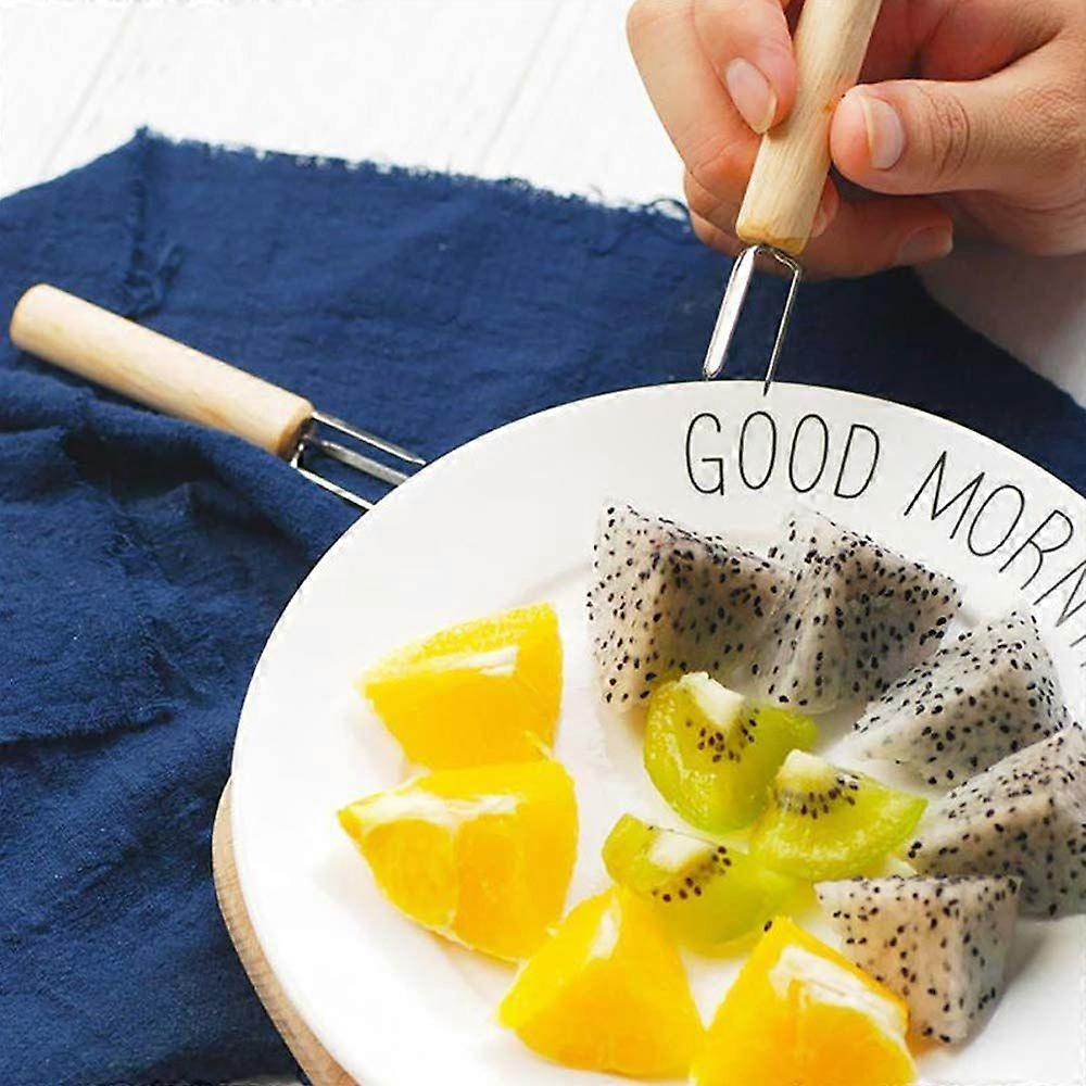 8 Pcs Stainless Steel Corn Fork With Wooden Handle