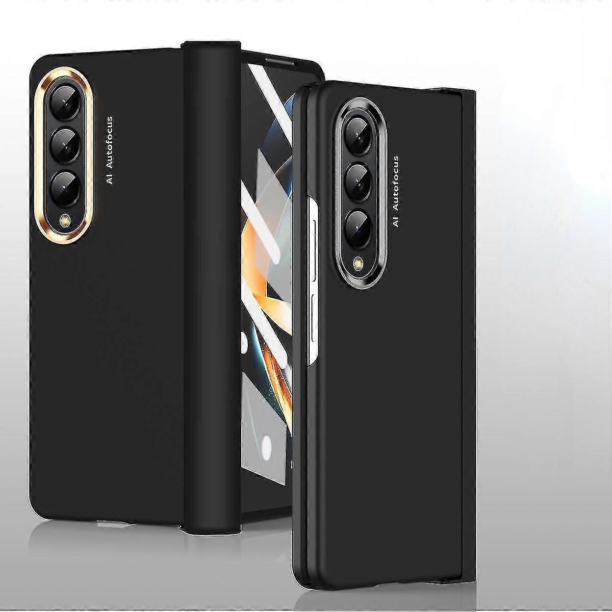 Case Compatible Samsung Galaxy Z Fold 4 With Screen Protector Hinge Protection Plated Lens Ring