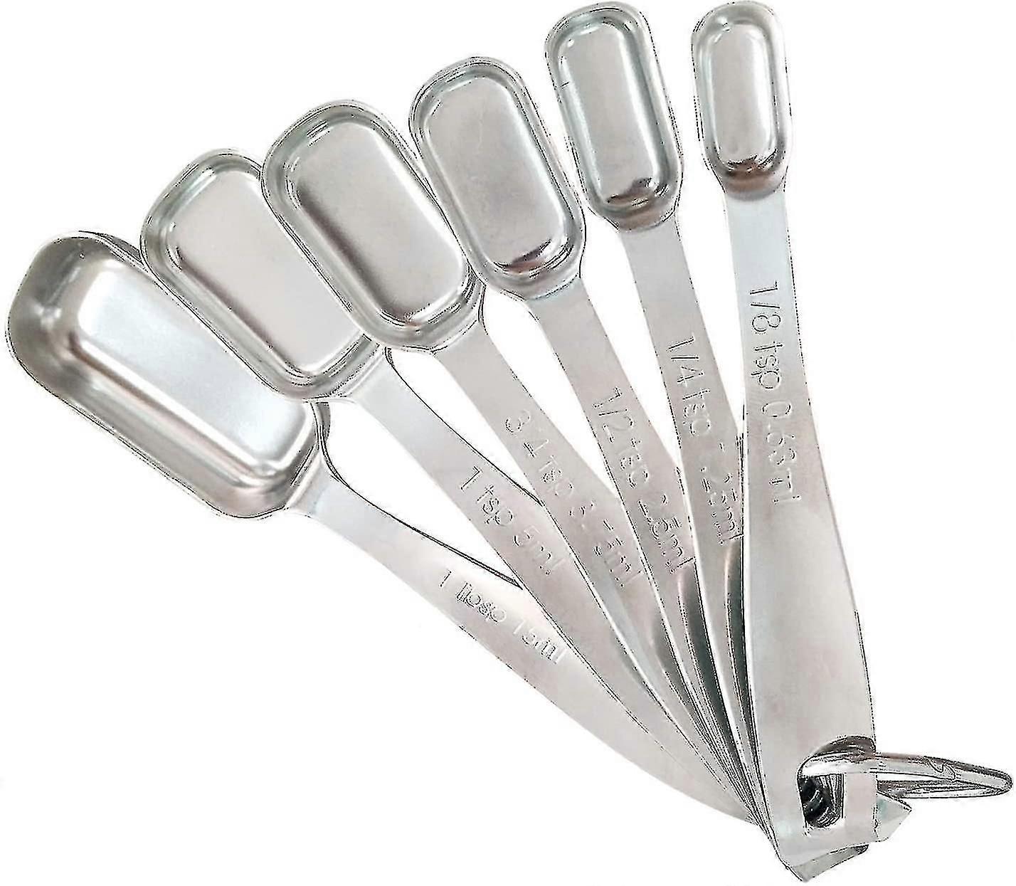 Set Of 6 Measuring Spoons In 18/8 Stainless Steel For Dry Or Liquid Condiments