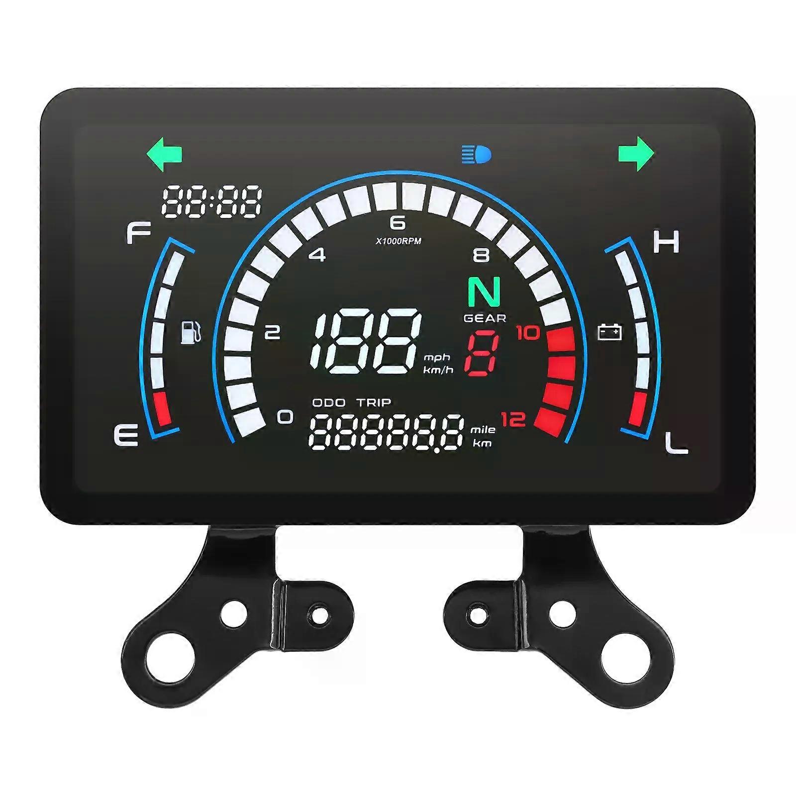 compatible for Honda EX5 Motorcycle Digital Speedometer Motobike Dashboard With Bracket Tachometer Voltage Mileage Universal Indicator