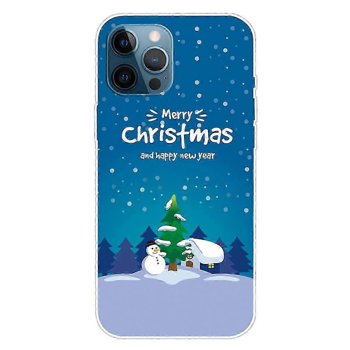 For Iphone 16 Pro Case Christmas Pattern Printing Soft Tpu Phone Cover - Bow And Bell