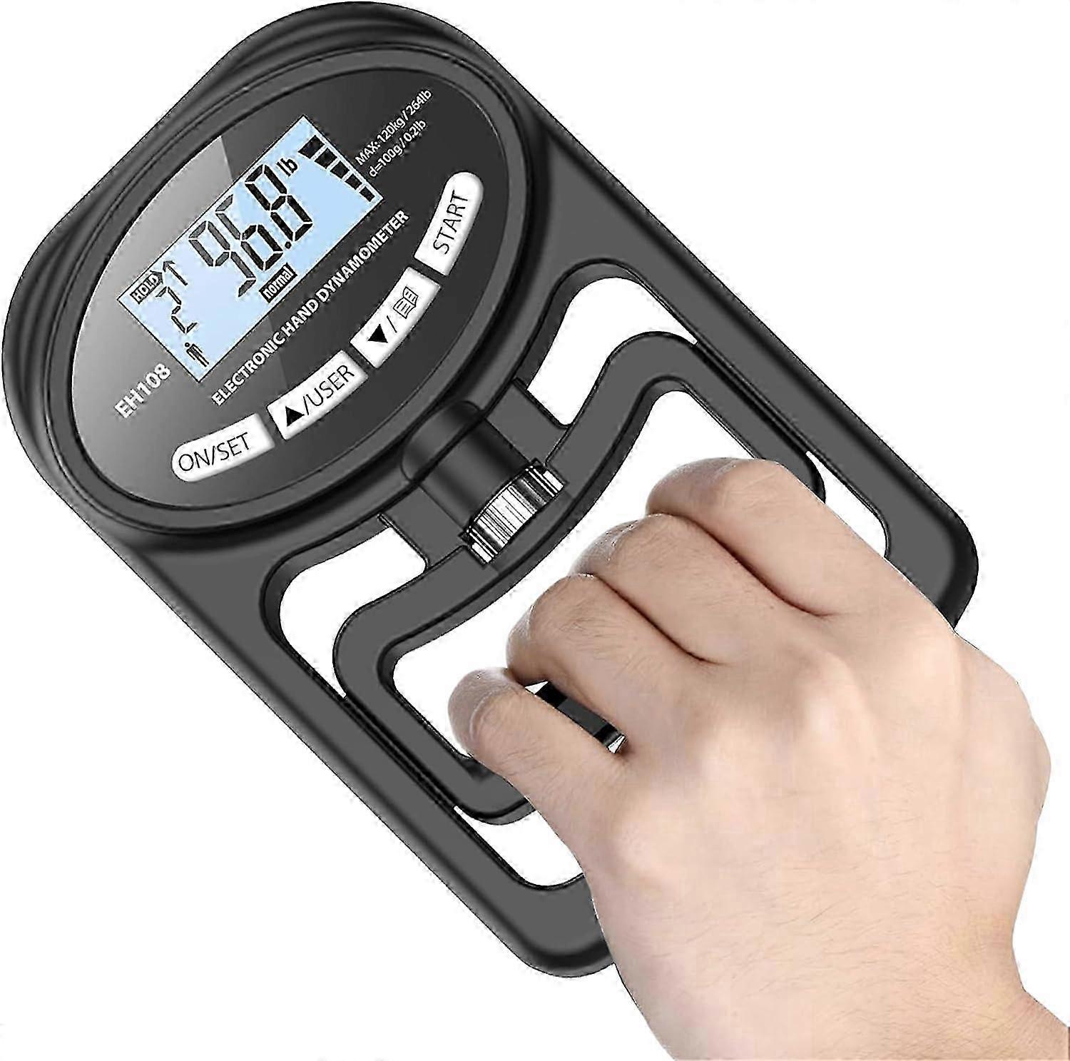 Hand dynamometer grip strength trainer - electronic hand grip strength tester grip-black