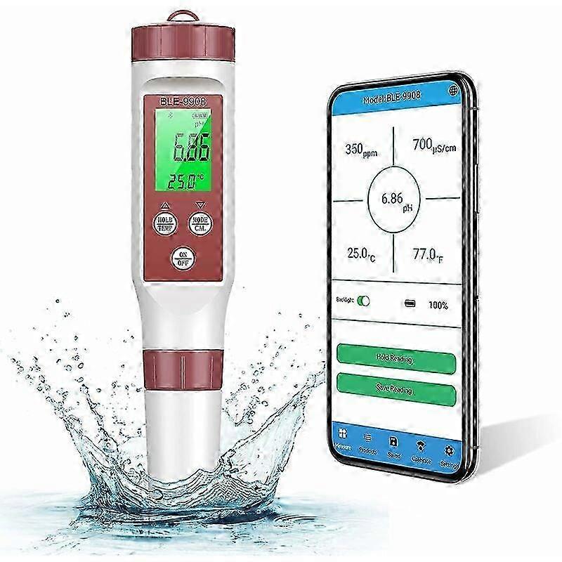Hand-Held Meter, Digital Ph Meter - Advanced Hydroponic Nutrient Solution Analyzer with Double-Junction Probe, for Quality Comprehensive Water