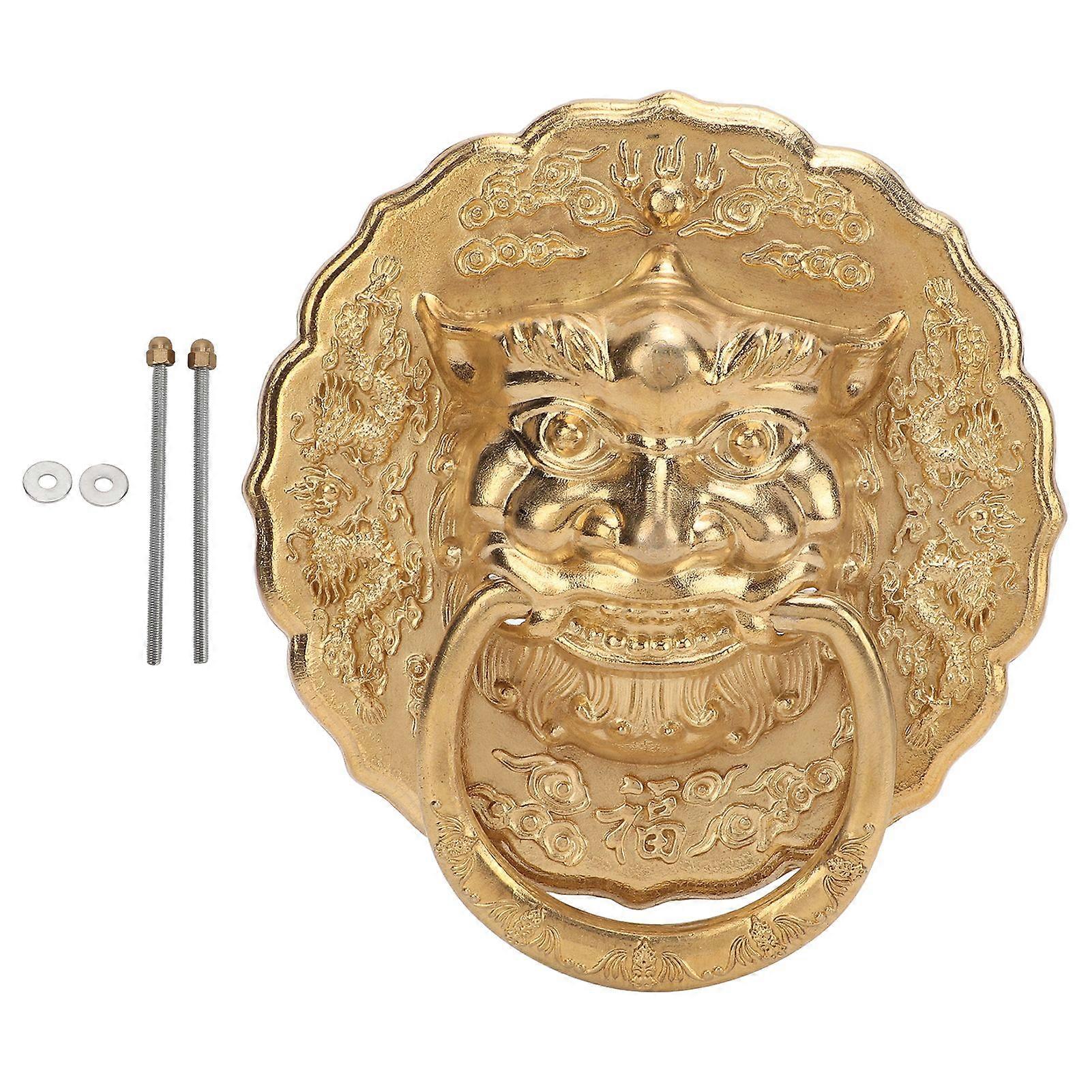ドアノッカー中国の動物の頭の形アンティーク真鍮取り付けが簡単耐腐食性真鍮ドアノッカー
