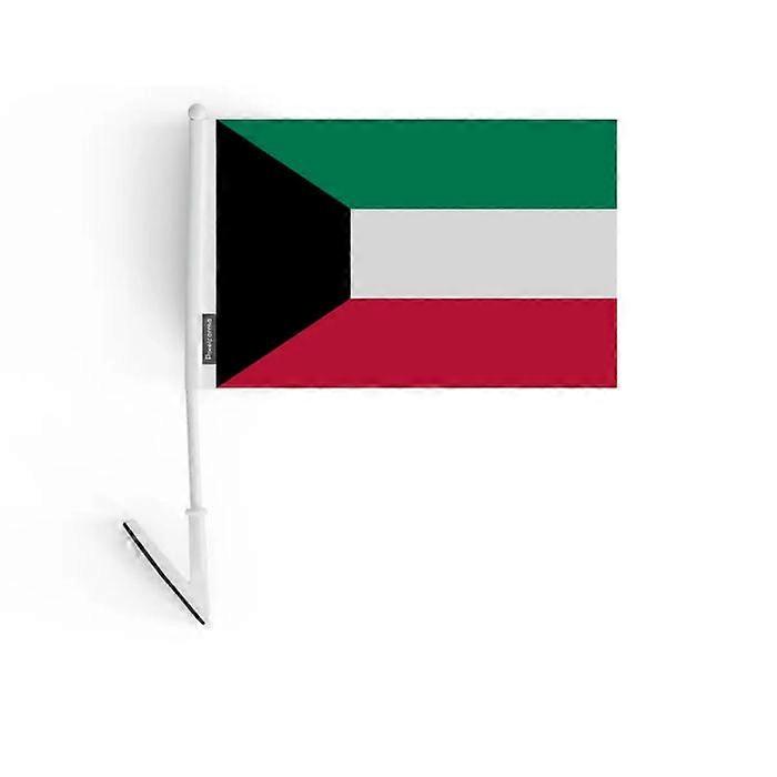 Adhesive flag - Kuwait - 14 x 21 cm - Durable polyester - Lightweight - Double-sided