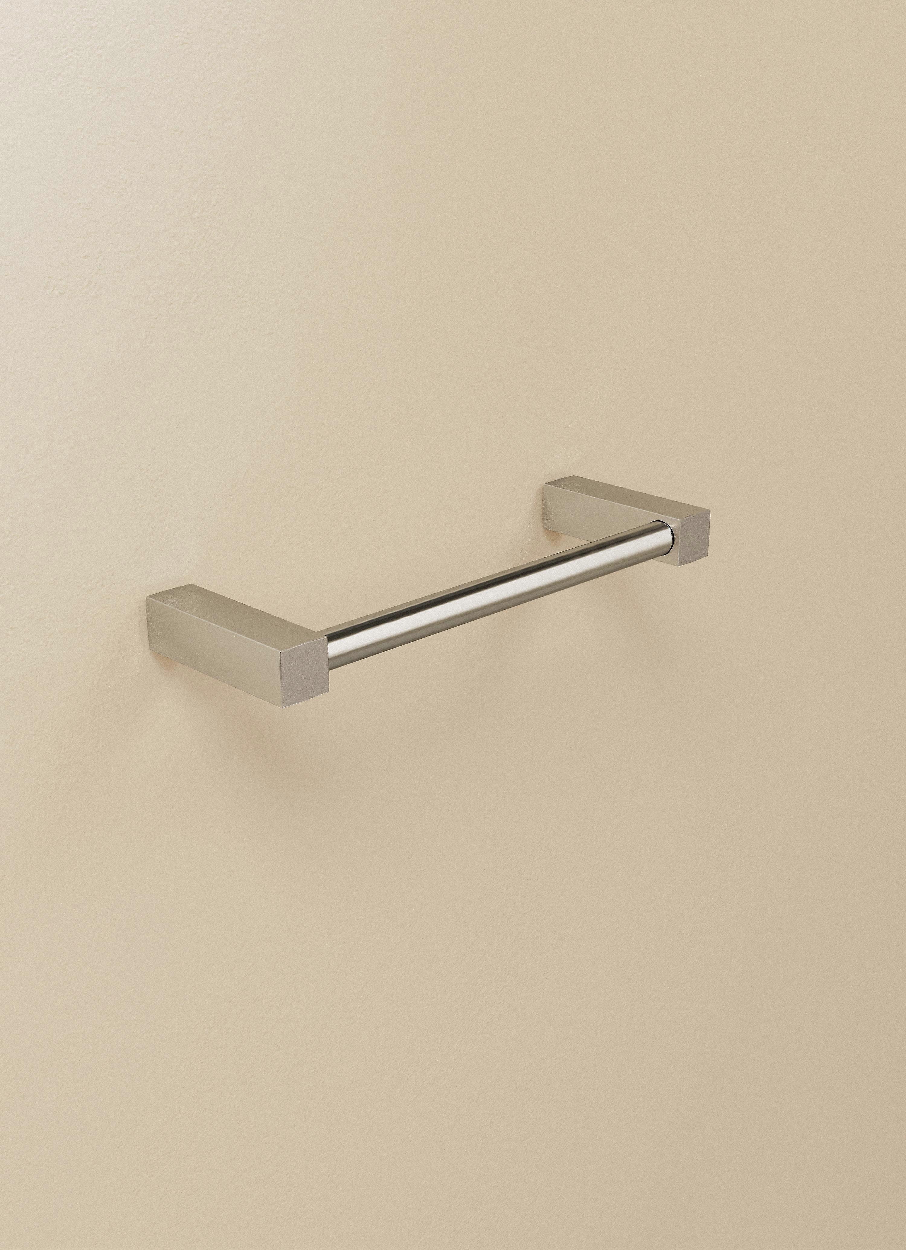 COSMIC Towel rail, Silver Gloss, Wall-mounted, 22 cm. Collection METRIC