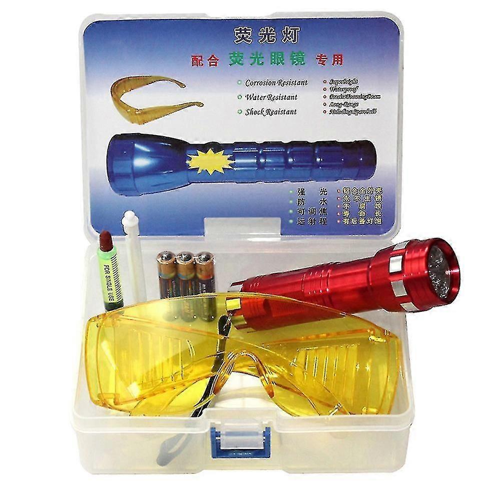 1 Set Car Leak Detector Air Conditioning A / C System Leak Test Kit Led Flashlight
