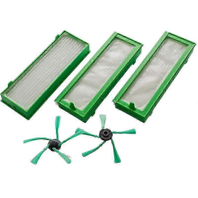 Accessories Set for Vorwerk Kobold VR200 & VR300 Vacuum Robots - 3X HEPA Filters & 2X Side Brushes