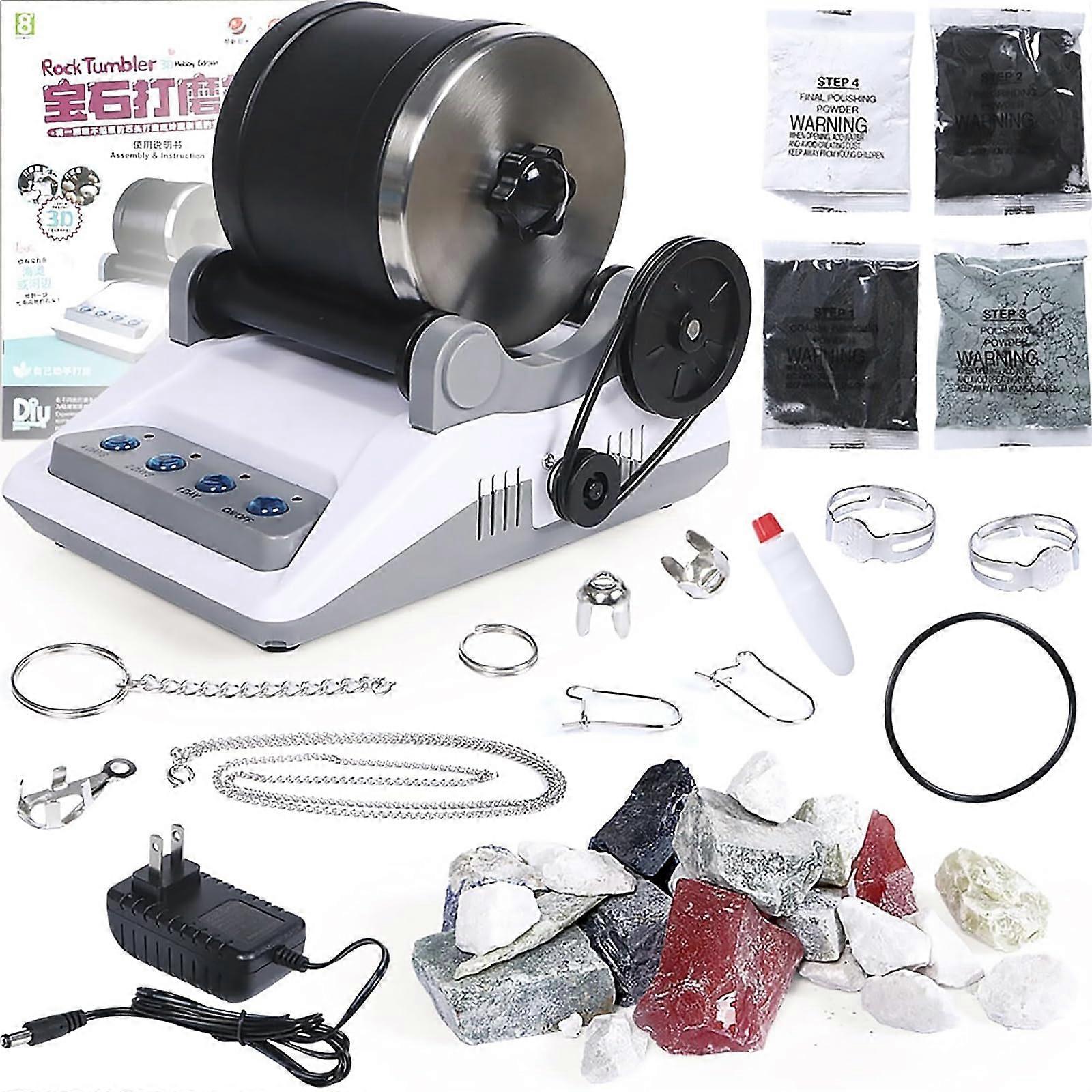 Detachable Rock Polisher with 7 Day Timer Buttons,Electric Gemstones DIY Stone Polishing Toy,Rock Tumbler Machine for Adults and Kids