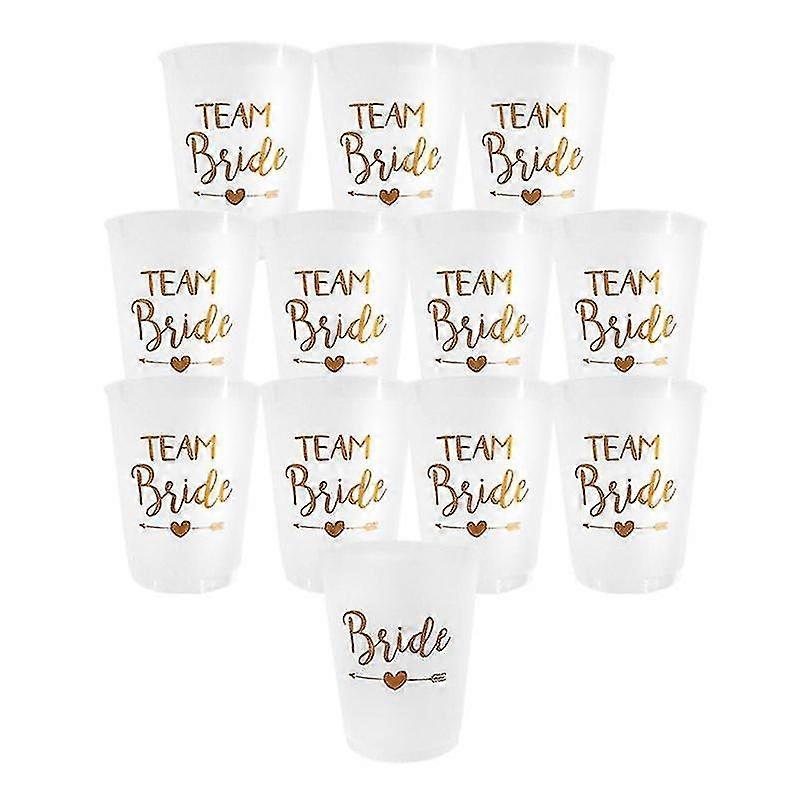 12pcs Bride Team Plastic Cups Hen Party Translucent Wedding Decor
