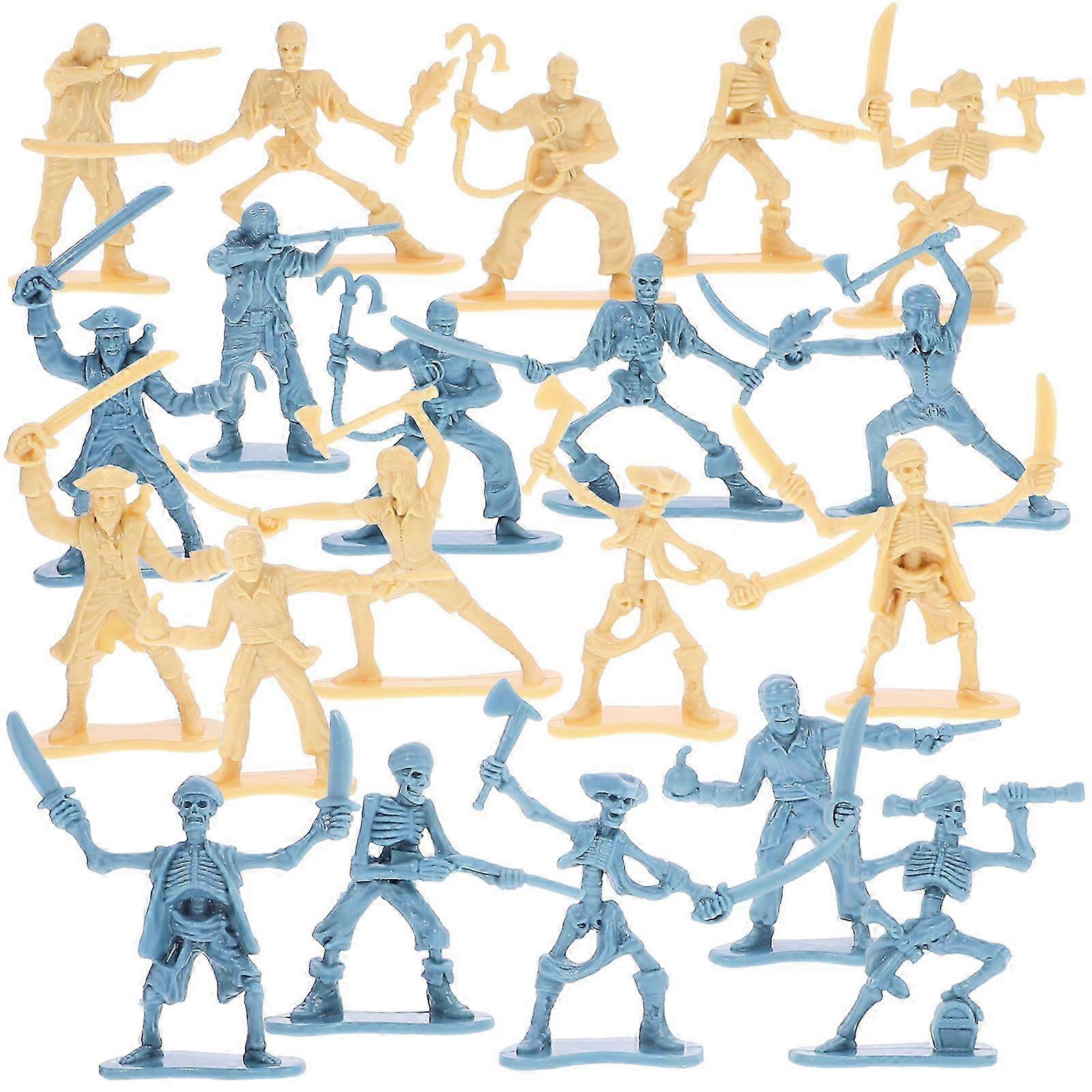 80pcs Mini Pirate Soldier Figures for Sand Table, 5.5x4.5x1.5cm