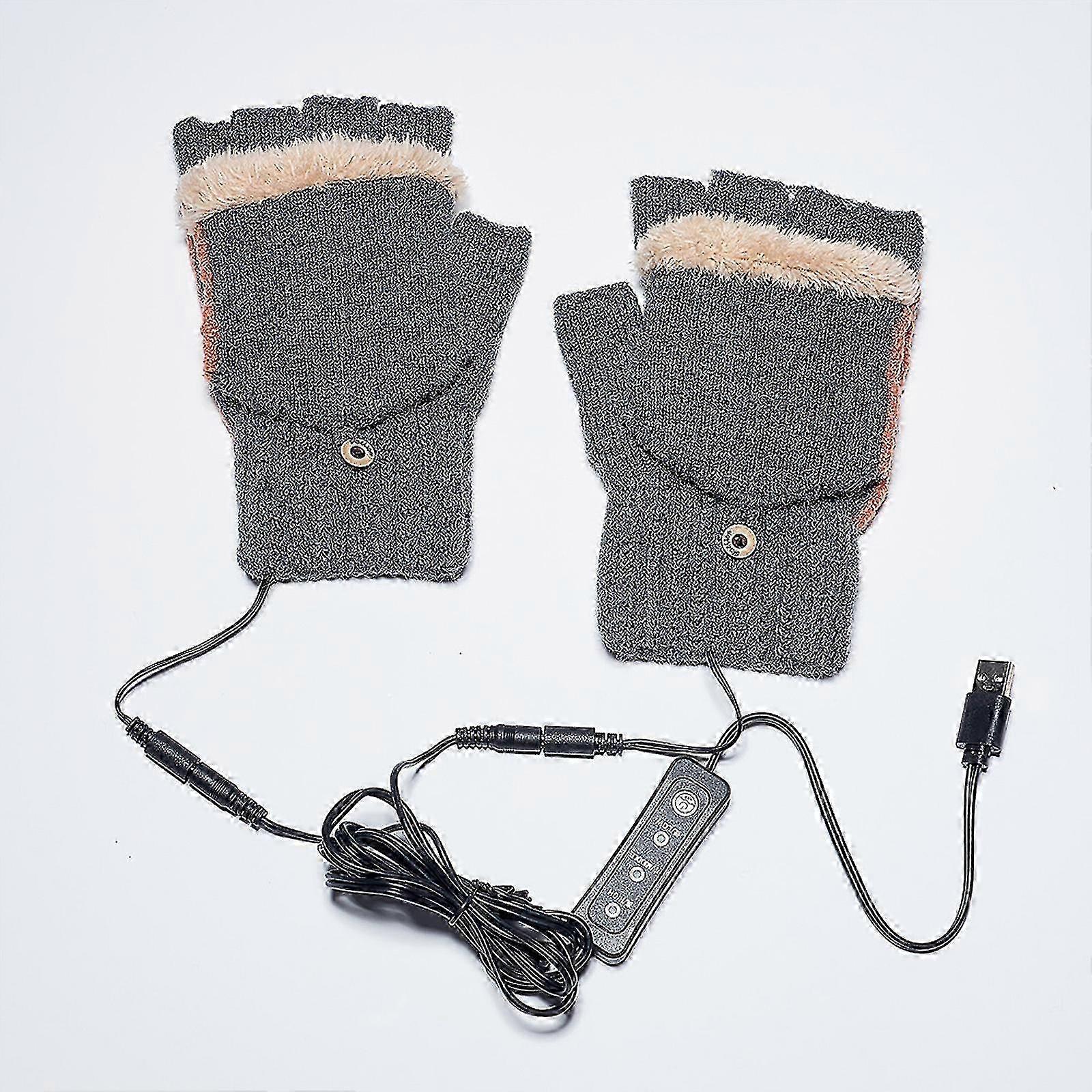 USB Heated Gloves for Winter with 3 Adjustable Temperature Levels for Hands Warmth