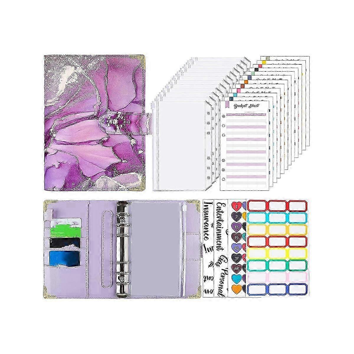 Cash Wallet Envelope System, Budget Binder with Zipper Envelopes, for Cash Budgeting Card Storage F