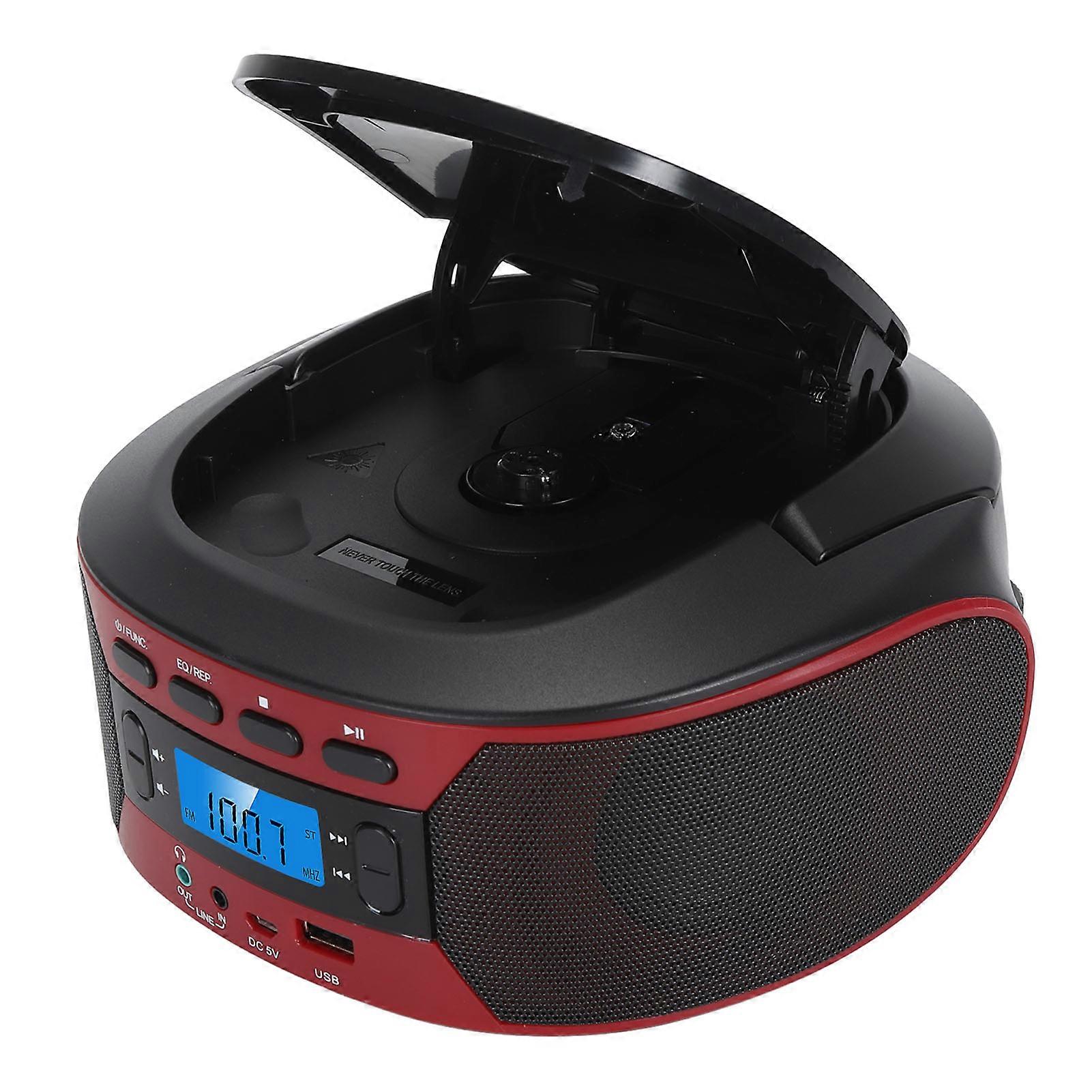 Portable CD Player Wireless Bluetooth Support FM Radio Digital Display Multi Ports Multifunction Home CD Player MP3 Player 100‑240V US Plug