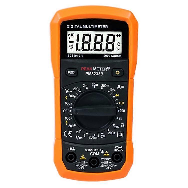 PEAKMETER PM8233B Pocket Size LCD Display Digital Multimeter AC / DC Voltage Tester with Backlit