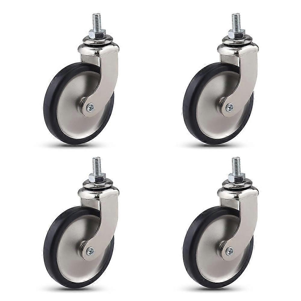 3-Inch Swivel Stem Casters with Brake for Hotel Restaurant Trolley Casters with 8x15 Threaded,Lightweight Total Capacity 160lbs