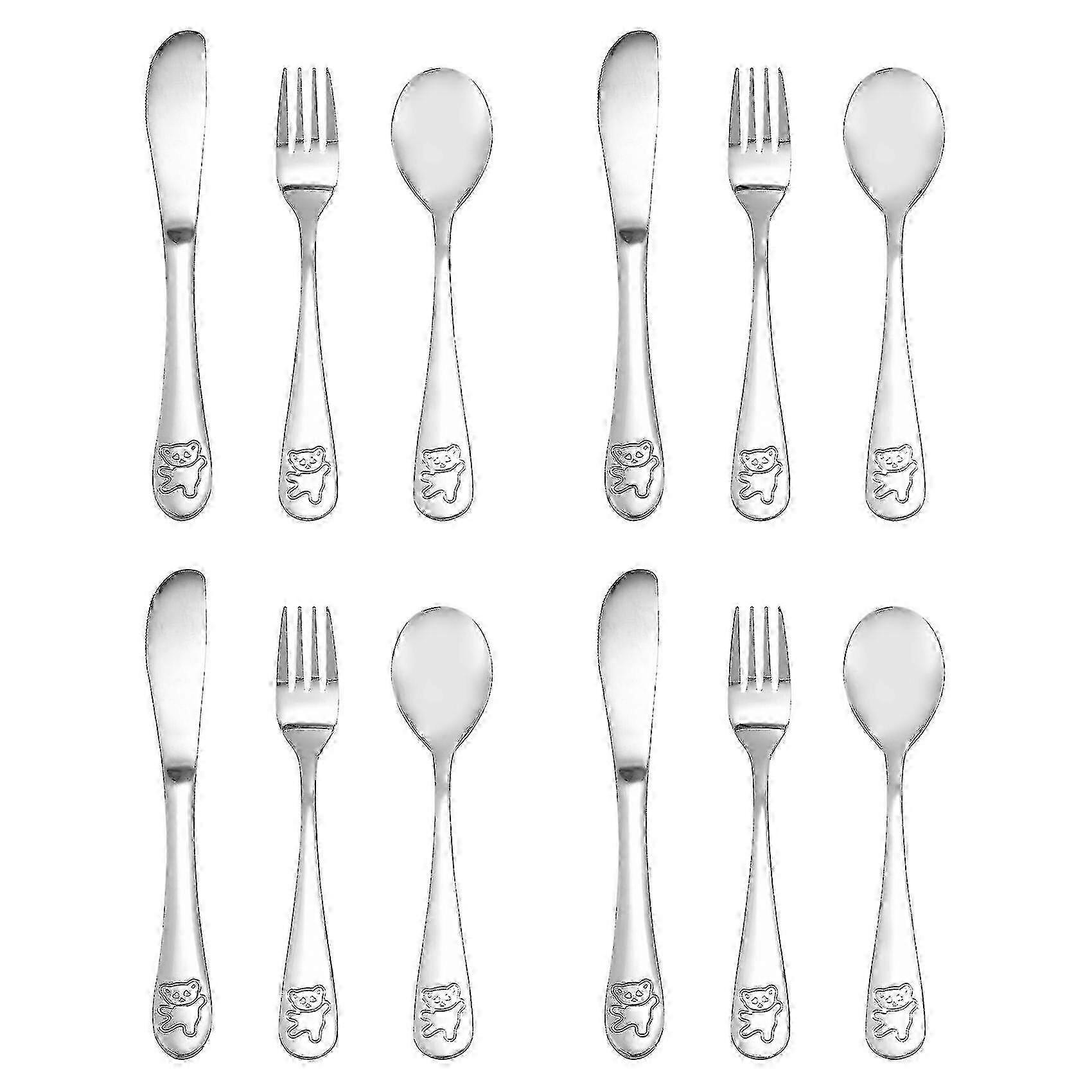 12ピースキッズシルバーセット-ステンレス鋼の幼児用器具