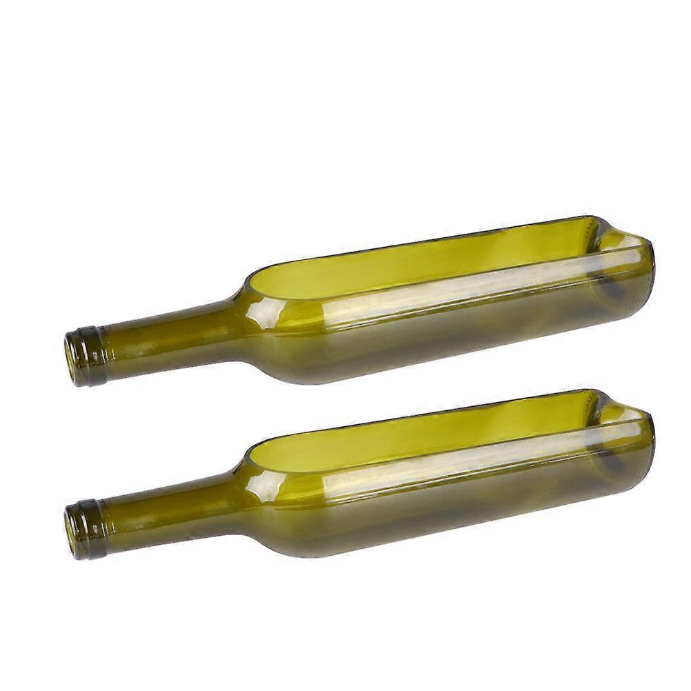 2pcs Decorative Glass Vases for Wine Bottles, Succulent Planters & Candle Holders with Design, Durable & Stable for Home & Event Decor