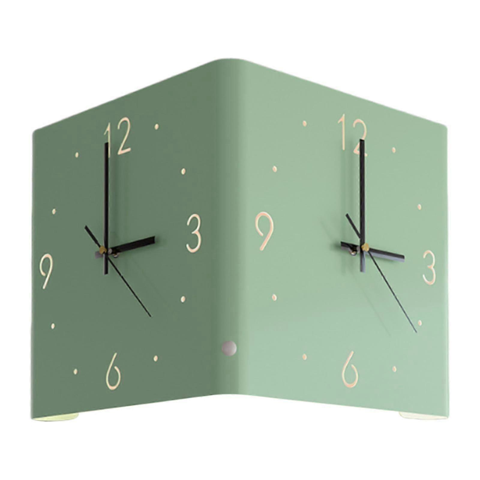 (Green) Double Sided Clock Wall Mounted Wall Clock For Patio Farmhouse Kitchen White