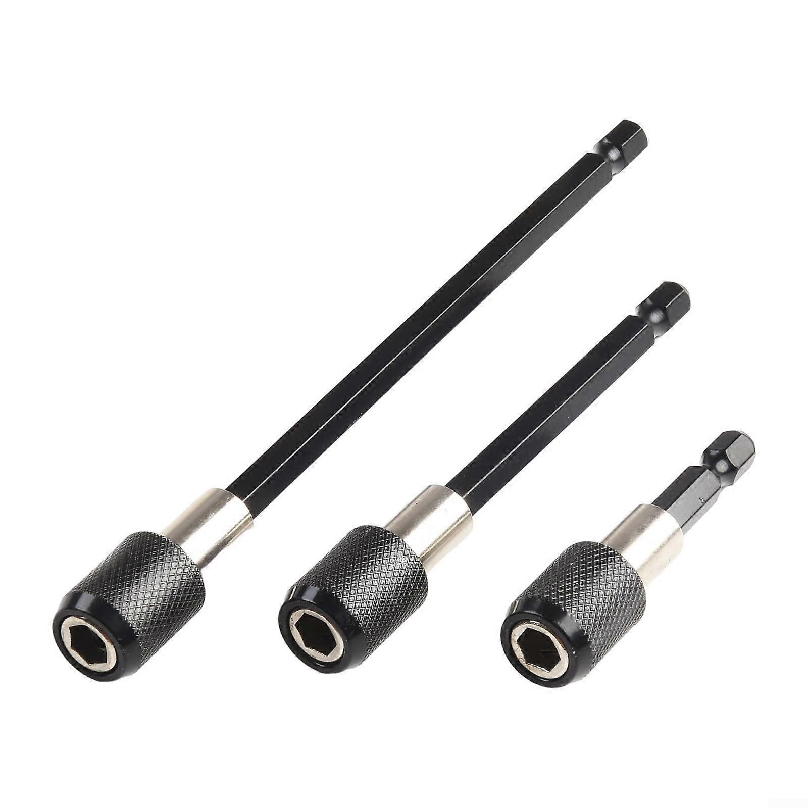 Hexagonal Extension Rods for Electric Drill, 3-Piece Quick Release Set, Durable Steel Compatibility