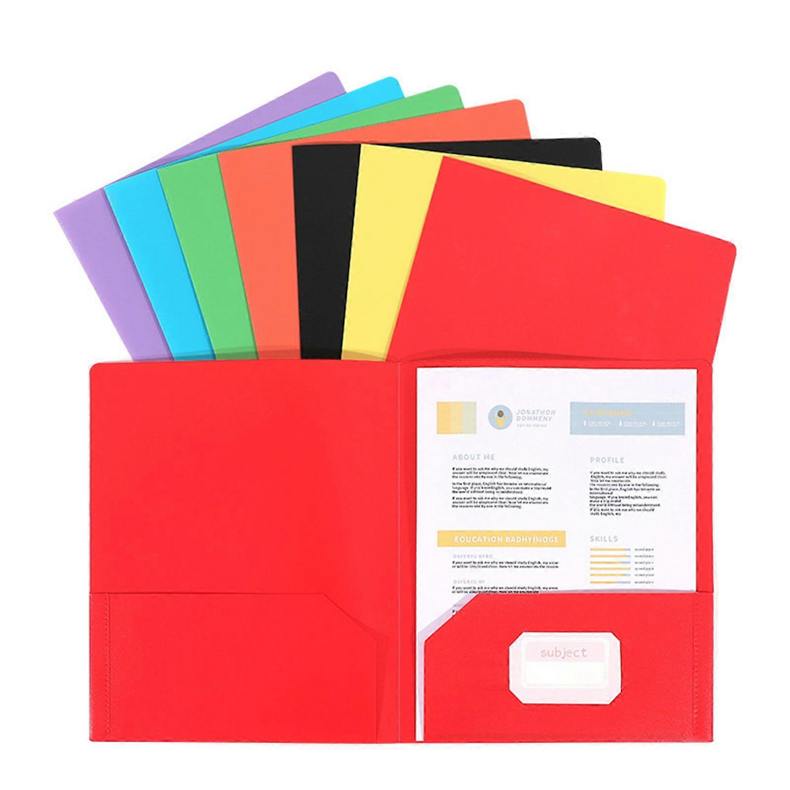 Two-Pocket Folder Pack of 1/6 Letter Size Folders with Double Pocket Letter Size Presentation Folders Document Organiser  Yellow