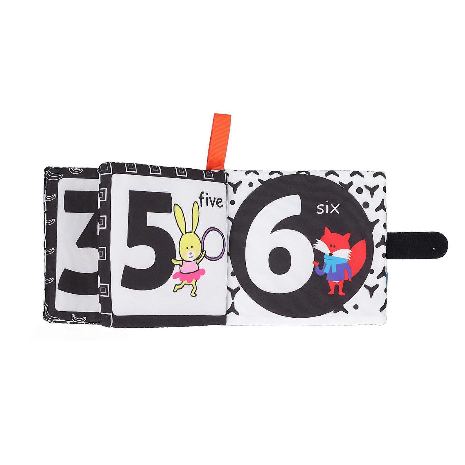 Interactive Black & White Baby Cloth Book with Rattle Sounds for Early Learning