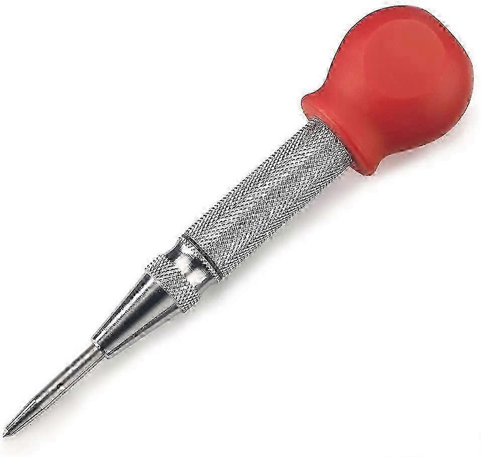 5-Inch Automatic Center Hole Punch, Adjustable Impact Spring-Loaded Punch Tool