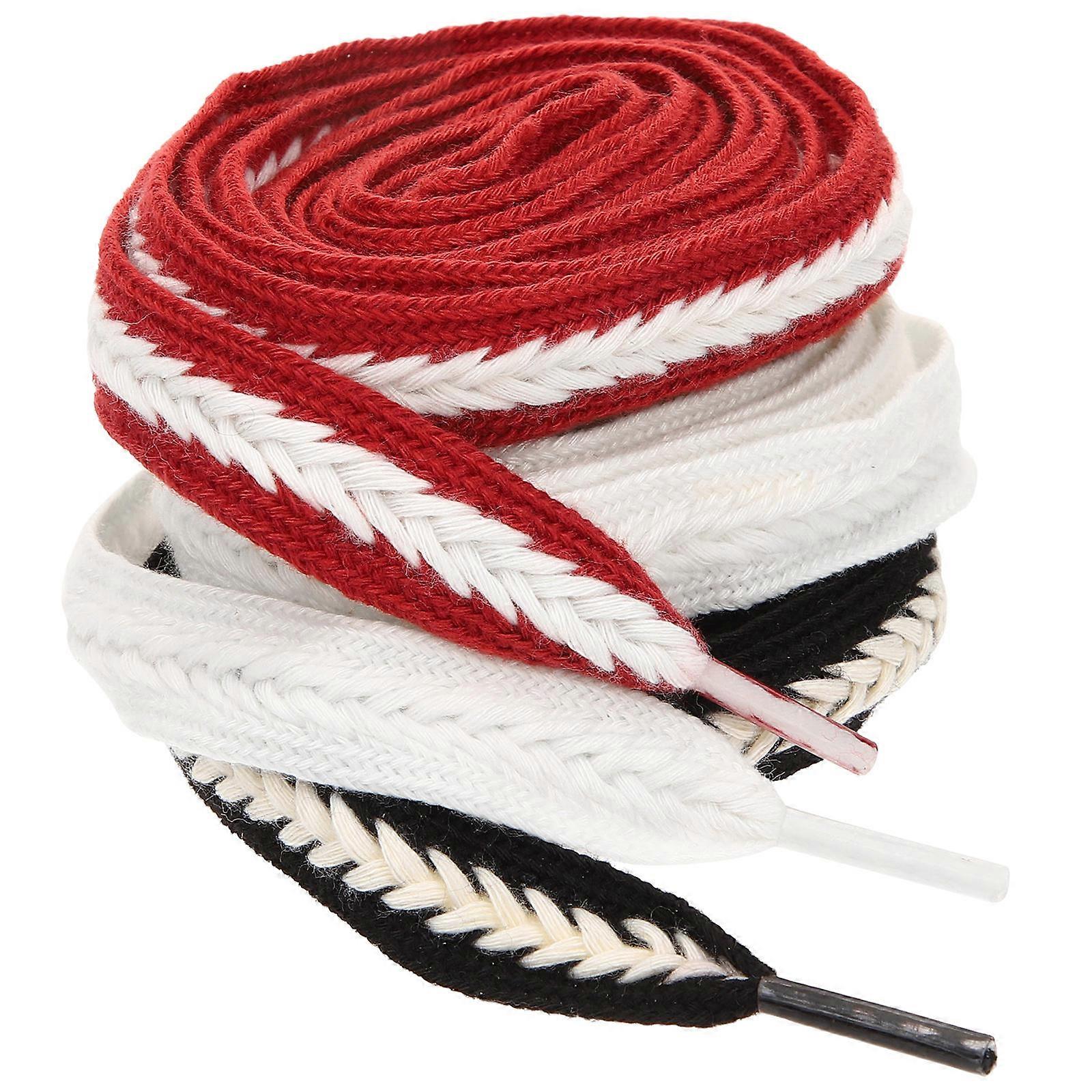 6 Wide Flat Braided Shoelaces for Sneakers, Sports & Casual Shoes – Universal Fit for Men and Women